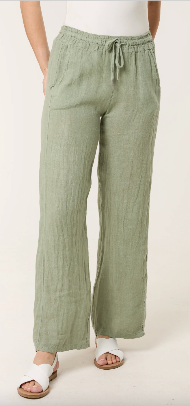 Pure Linen, Wide Leg, Trousers