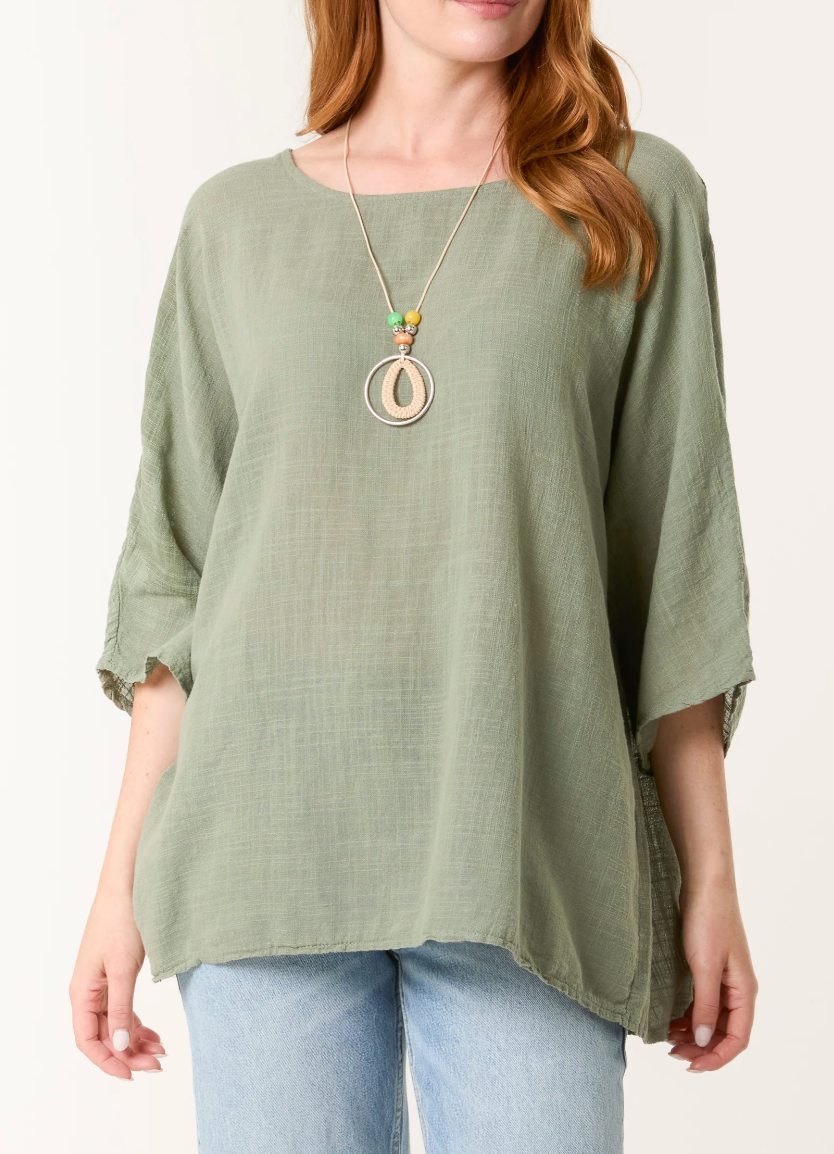 Pure Cotton Round Neck Oversized Tee