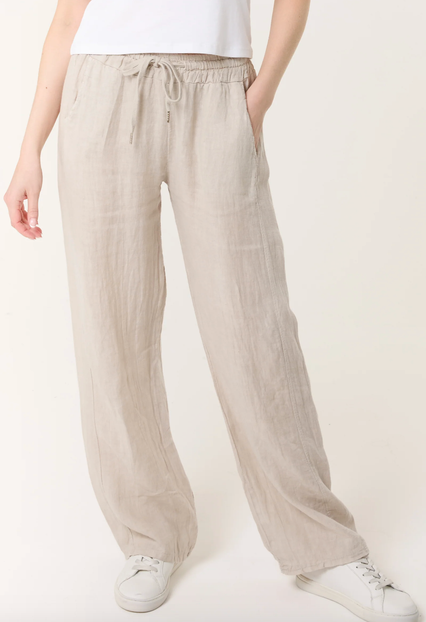 Pure Linen, Wide Leg, Trousers