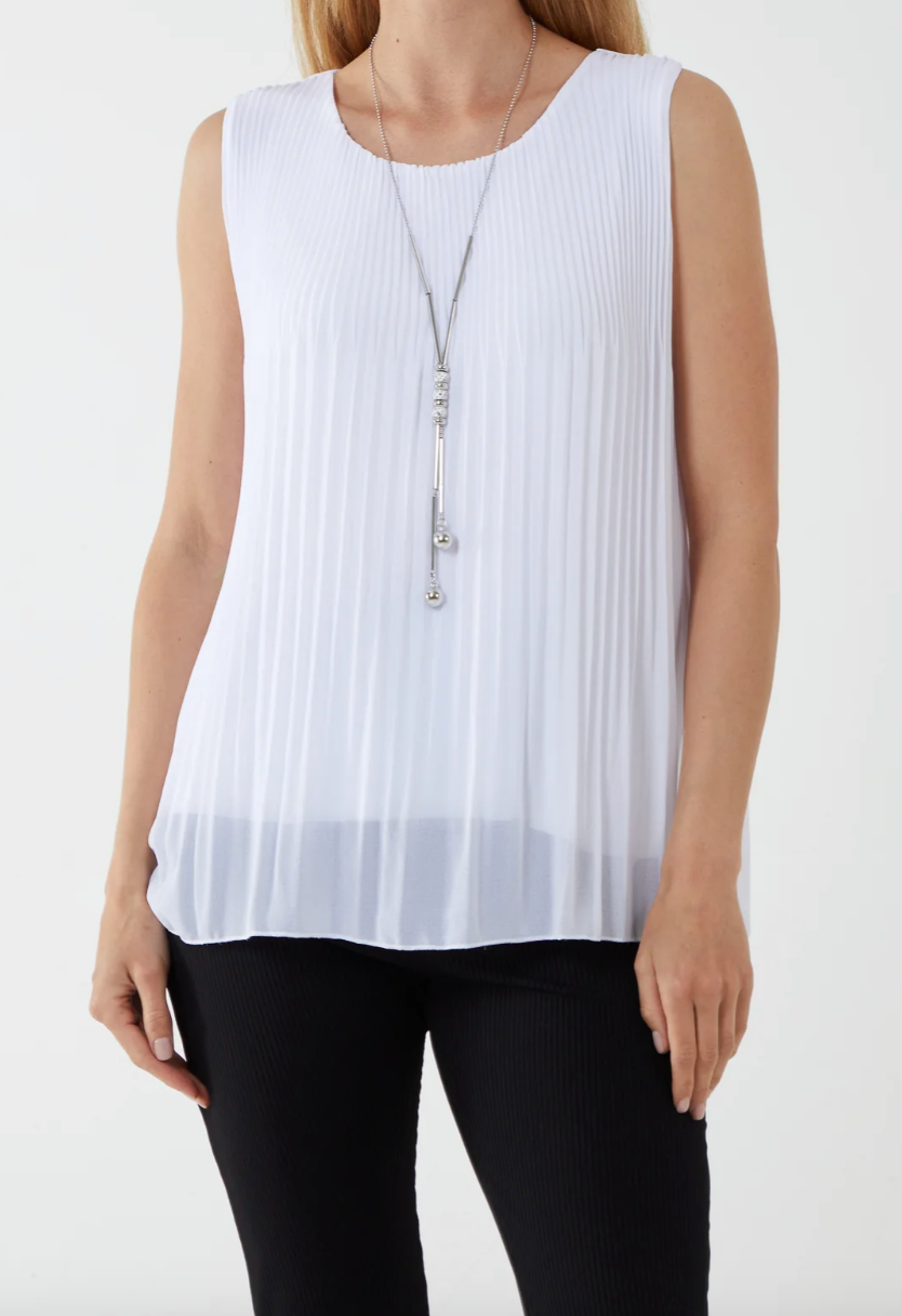 Pleated Sleeveless Top