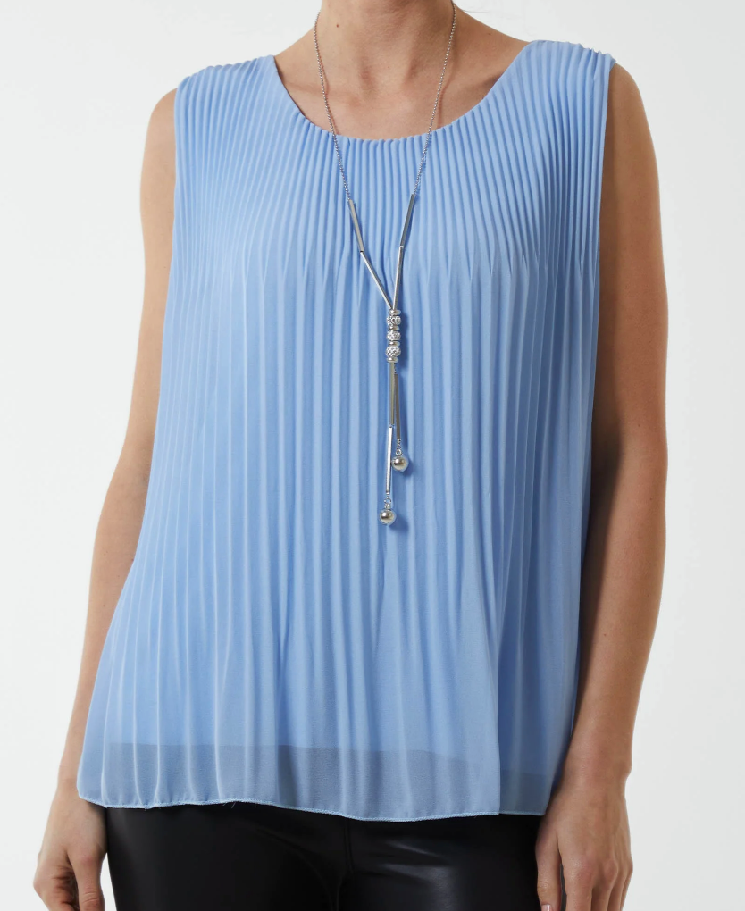 Pleated Sleeveless Top
