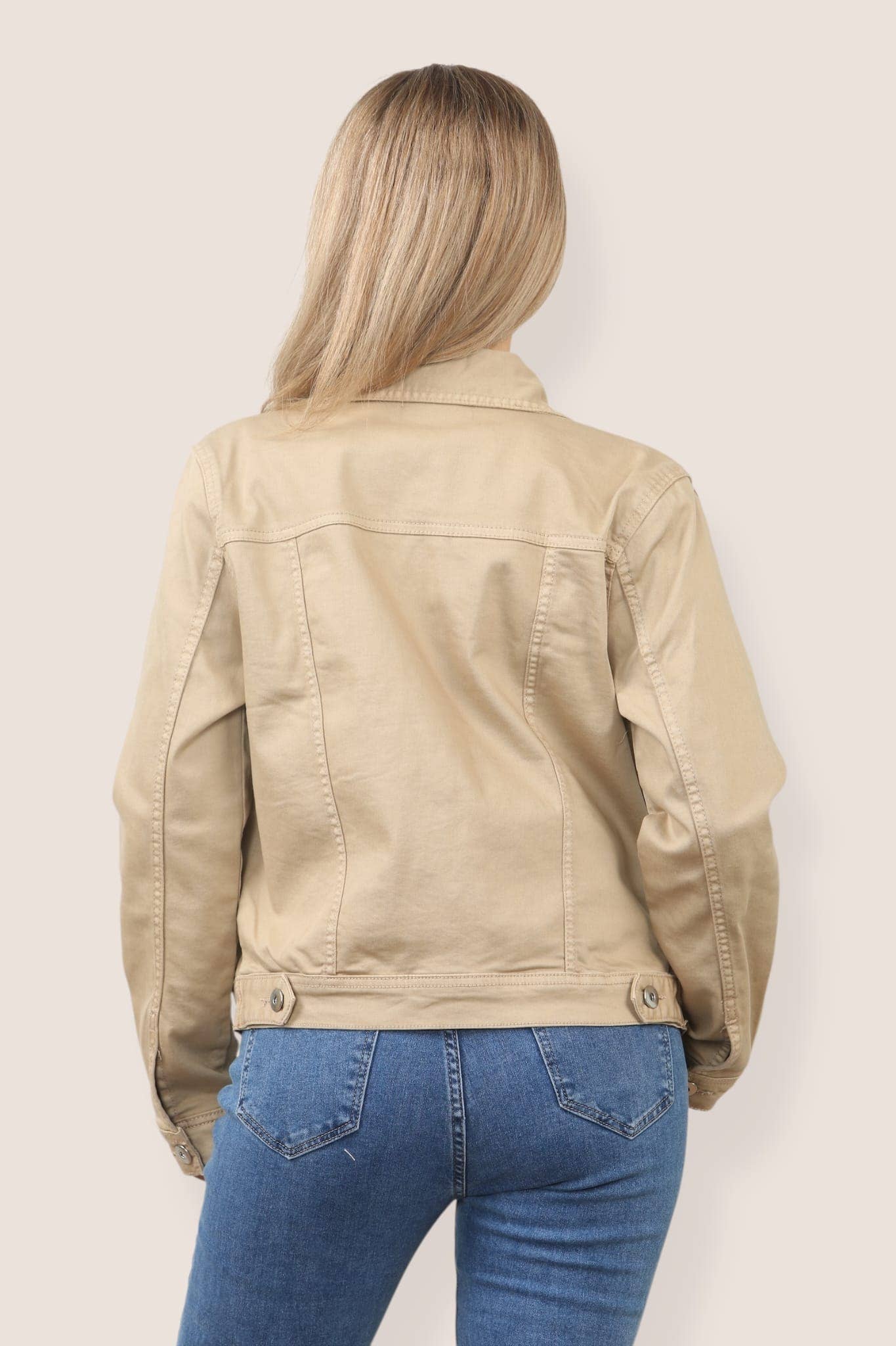 Light Mocha Brown Denim Cotton Stretch Jacket