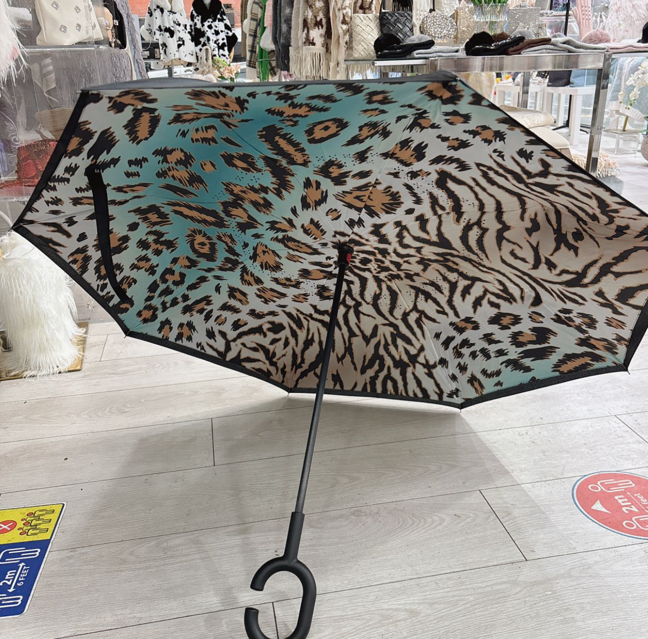 Inside-Out Umbrella - Leopard Print