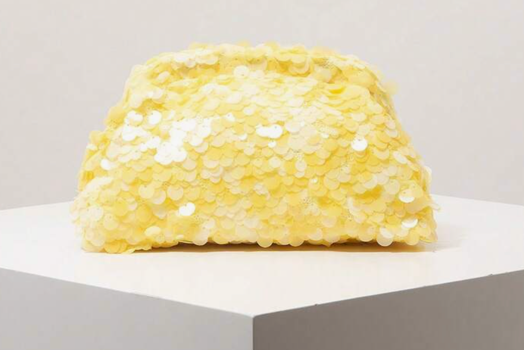 Sequin Clutch Bag - Lemon