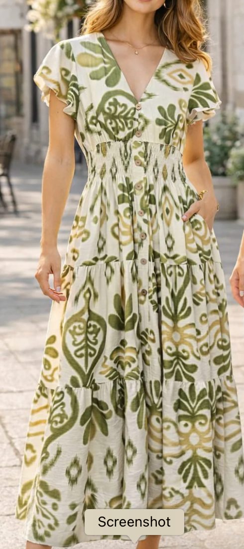 Layla Filigree Maxi Dress - Green