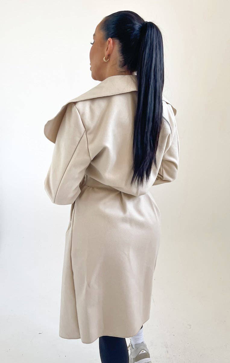 Waterfall Duster Belted Long Coat