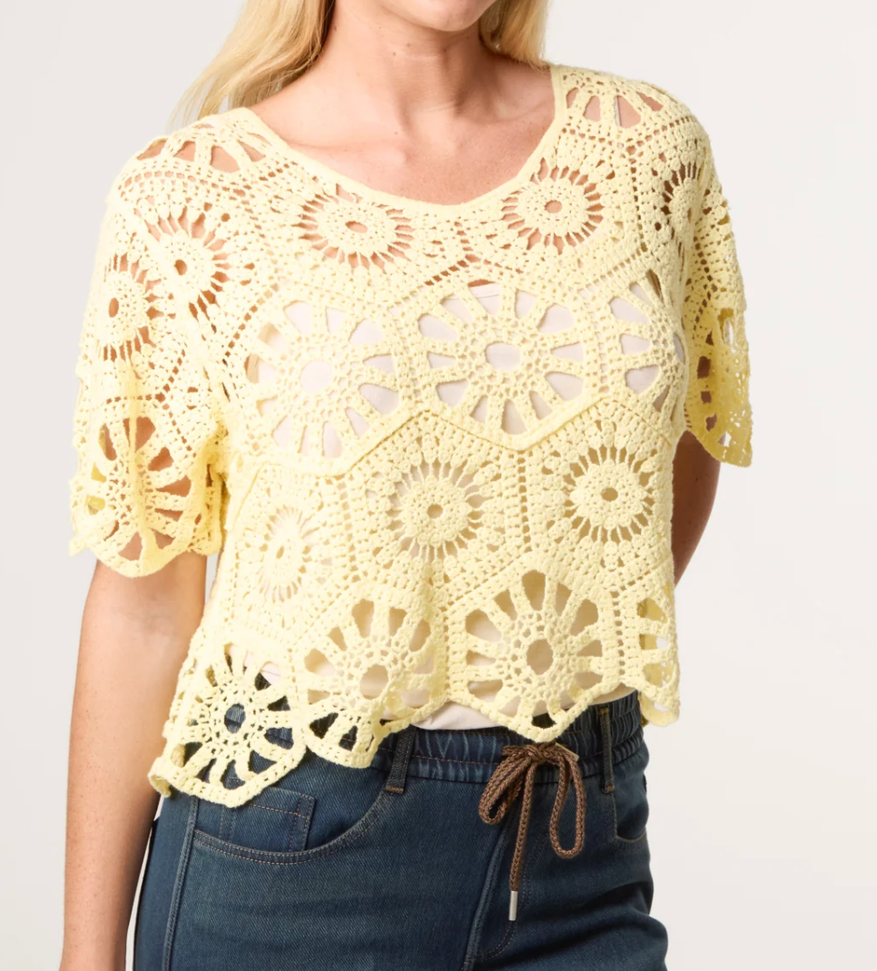 Crochet Box Top - Lemon