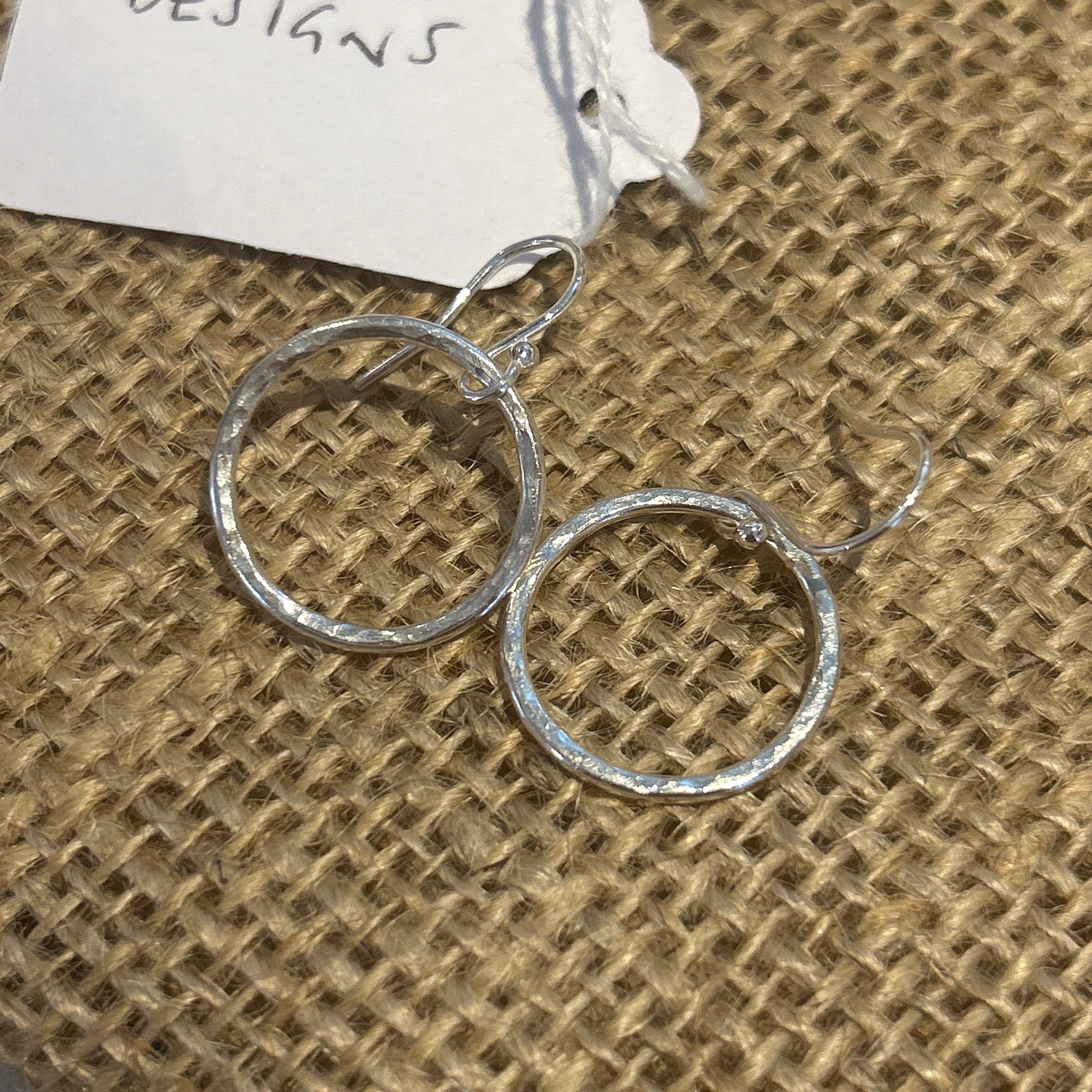 Silver Hammered Earrings