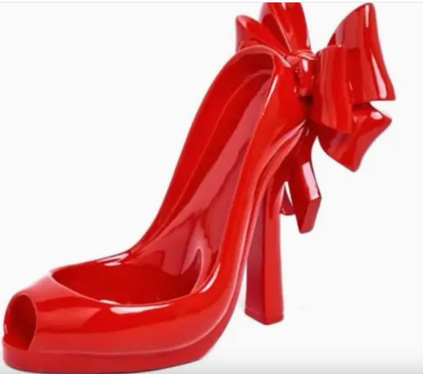 Red Ribbon High Heel Wine Holder
