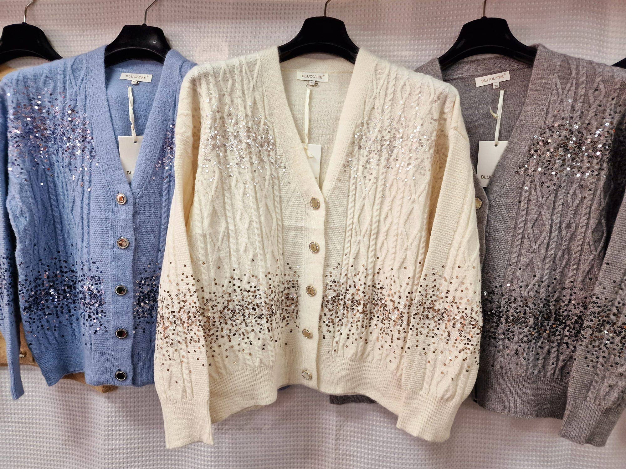 Cable Sequin Cardigan