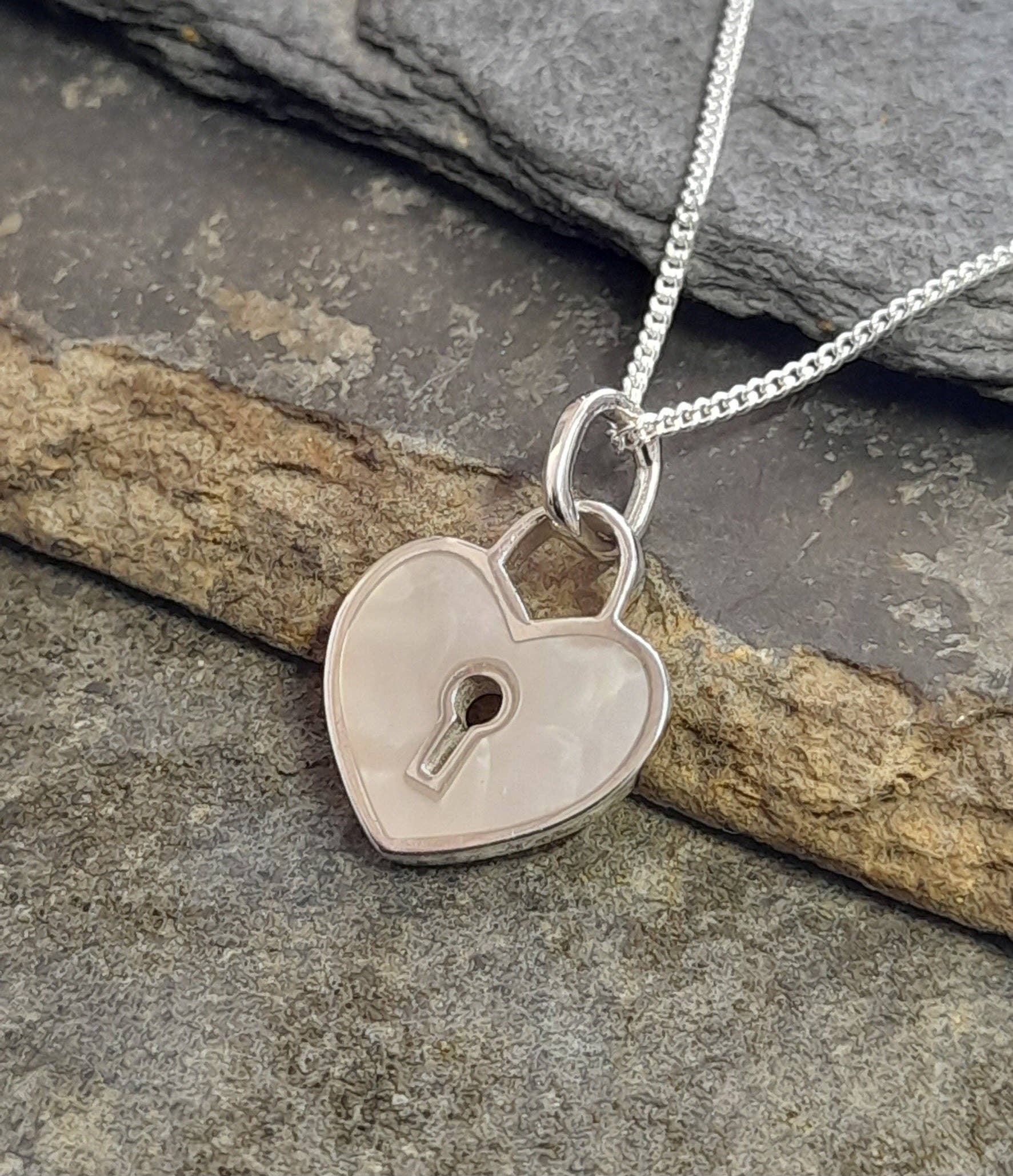 Heart MOP Padlock - SP474BC