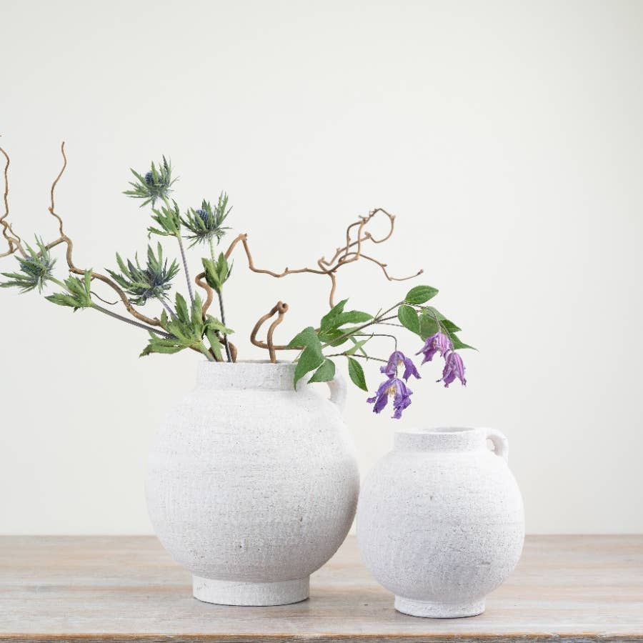 White Textured Vase 24.5cm