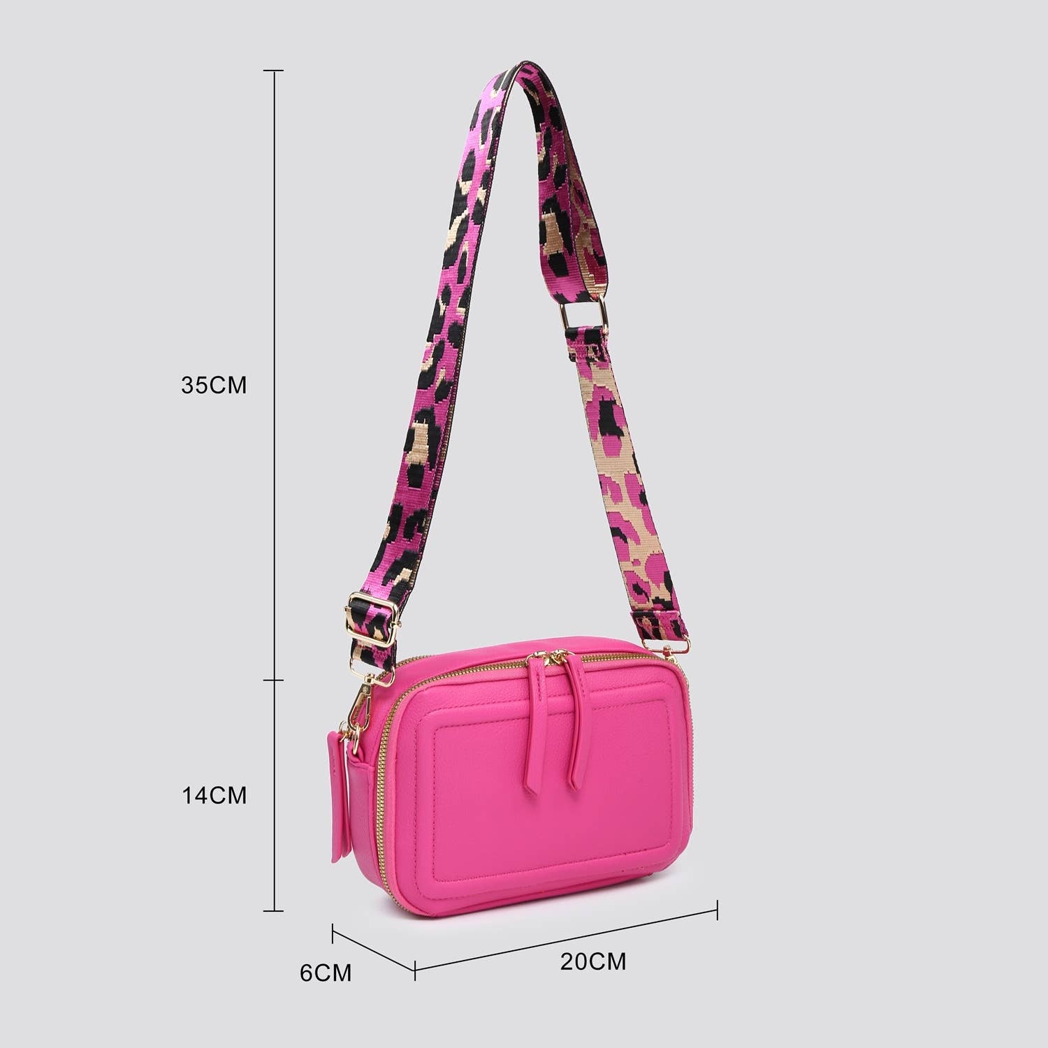 Leather Double Compartment Crossbody Bag