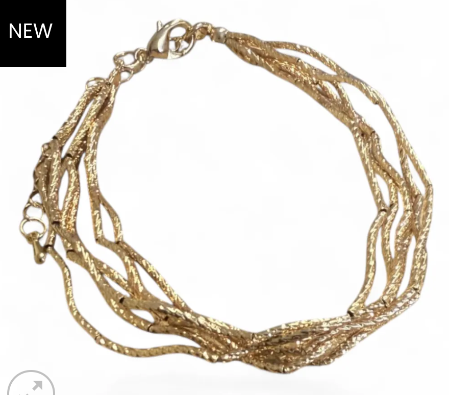 Light Wire Strand Bracelet - Gold - BR240G