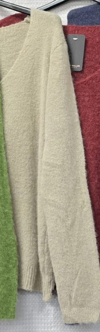 V Neck Alpaca Soft Touch Knit - Beige