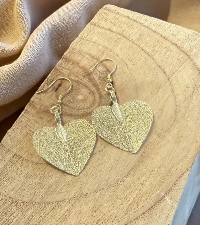 Filigree Heart Earrings - Gold - ER172G
