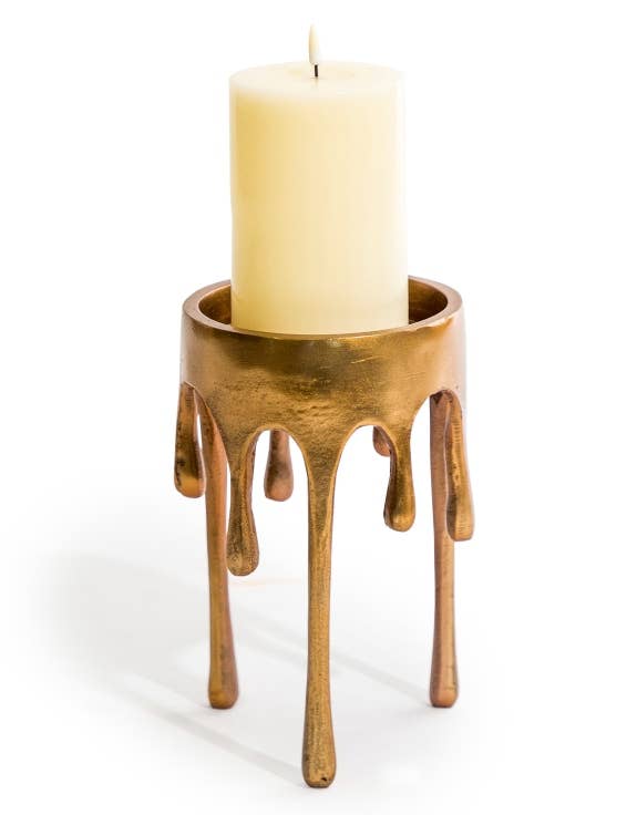Medium Gold "Dali" Drip Candle Holder
