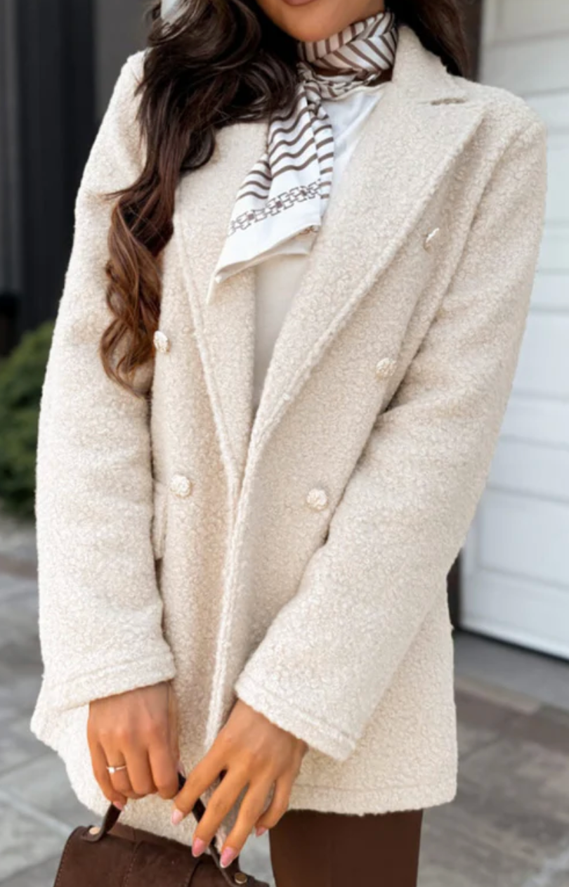 Boucle Coat - Cream