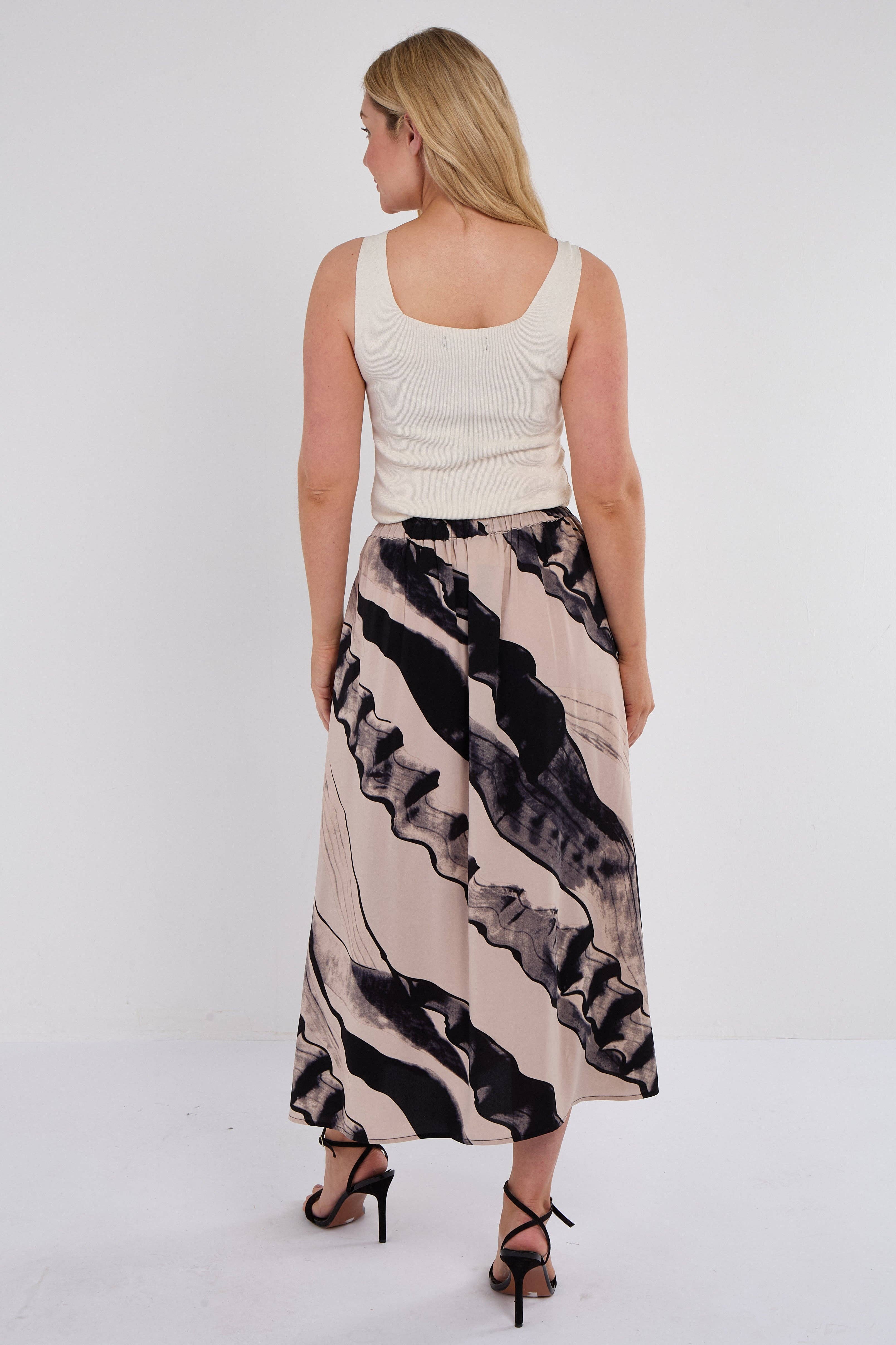 Abstract Print Maxi Skirt