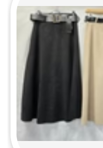 Suedette A-line Belted Skirt - Black
