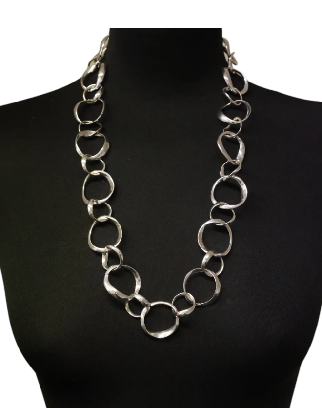 Chunky Link Necklace - Silver - NK364S