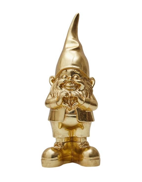 "Peace" Gnome Figure - Gold