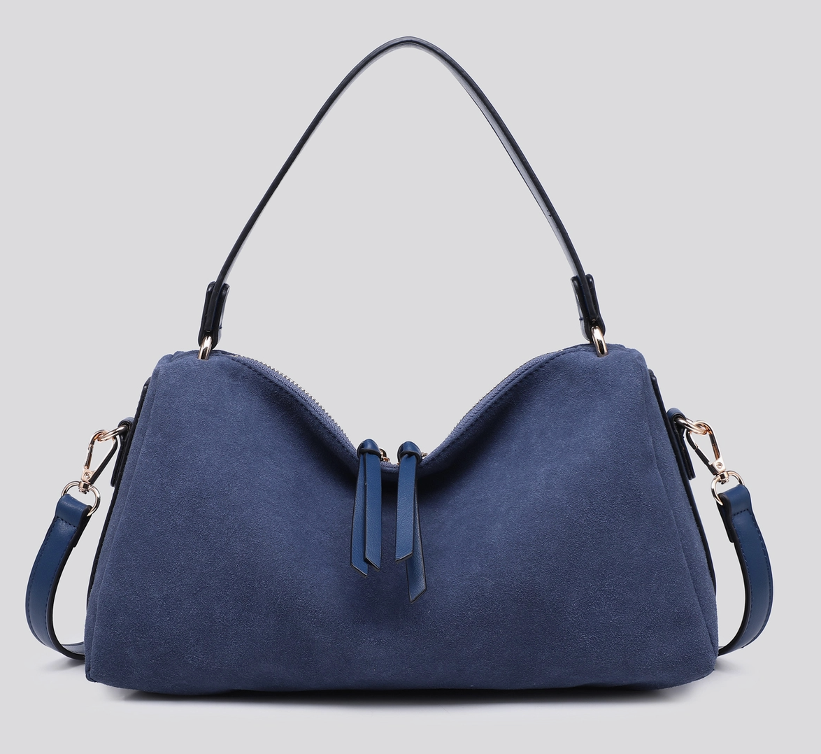 Suedette Shoulder Bag - Blue