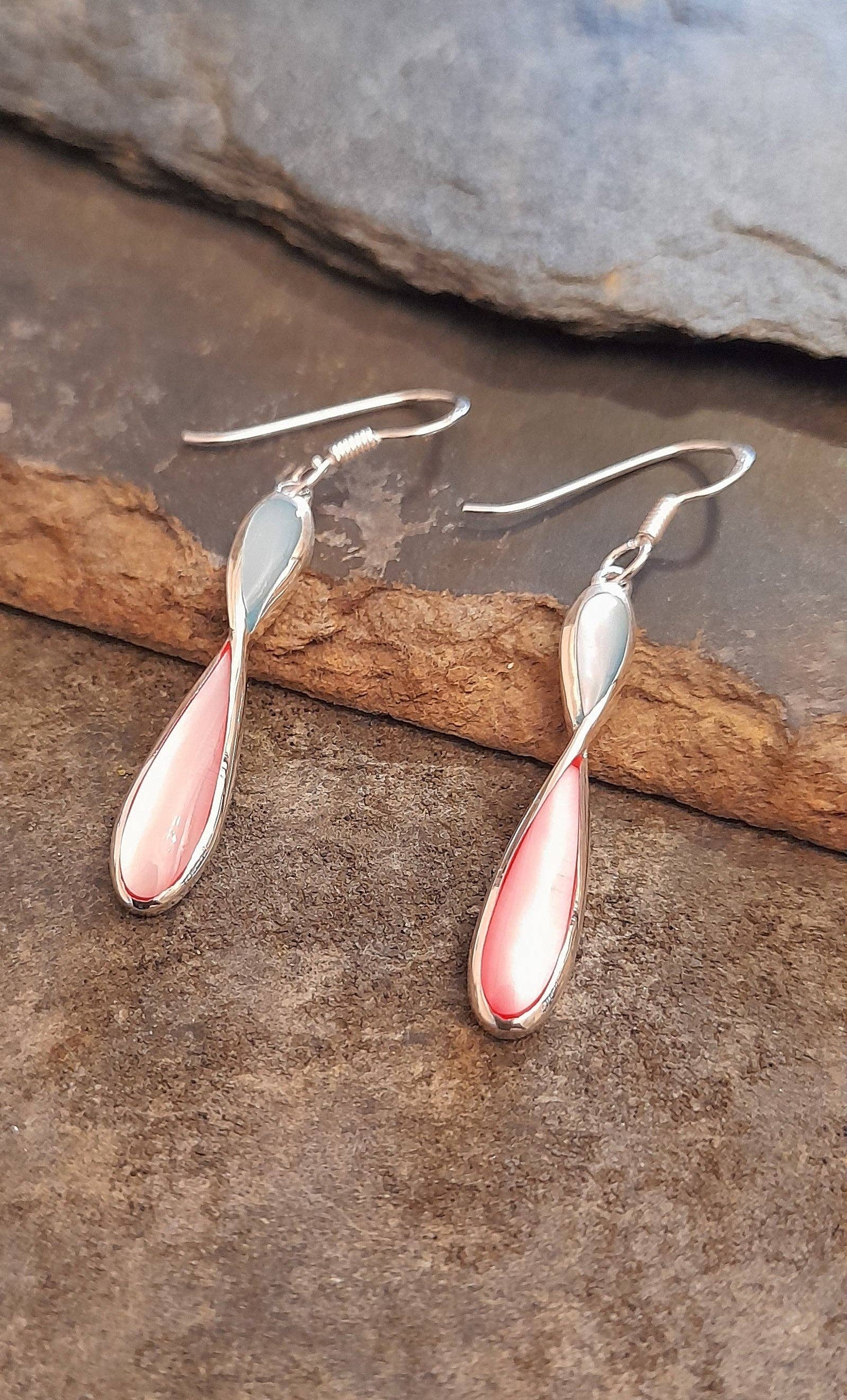 Pink & Blue MOP Drops - SE442B