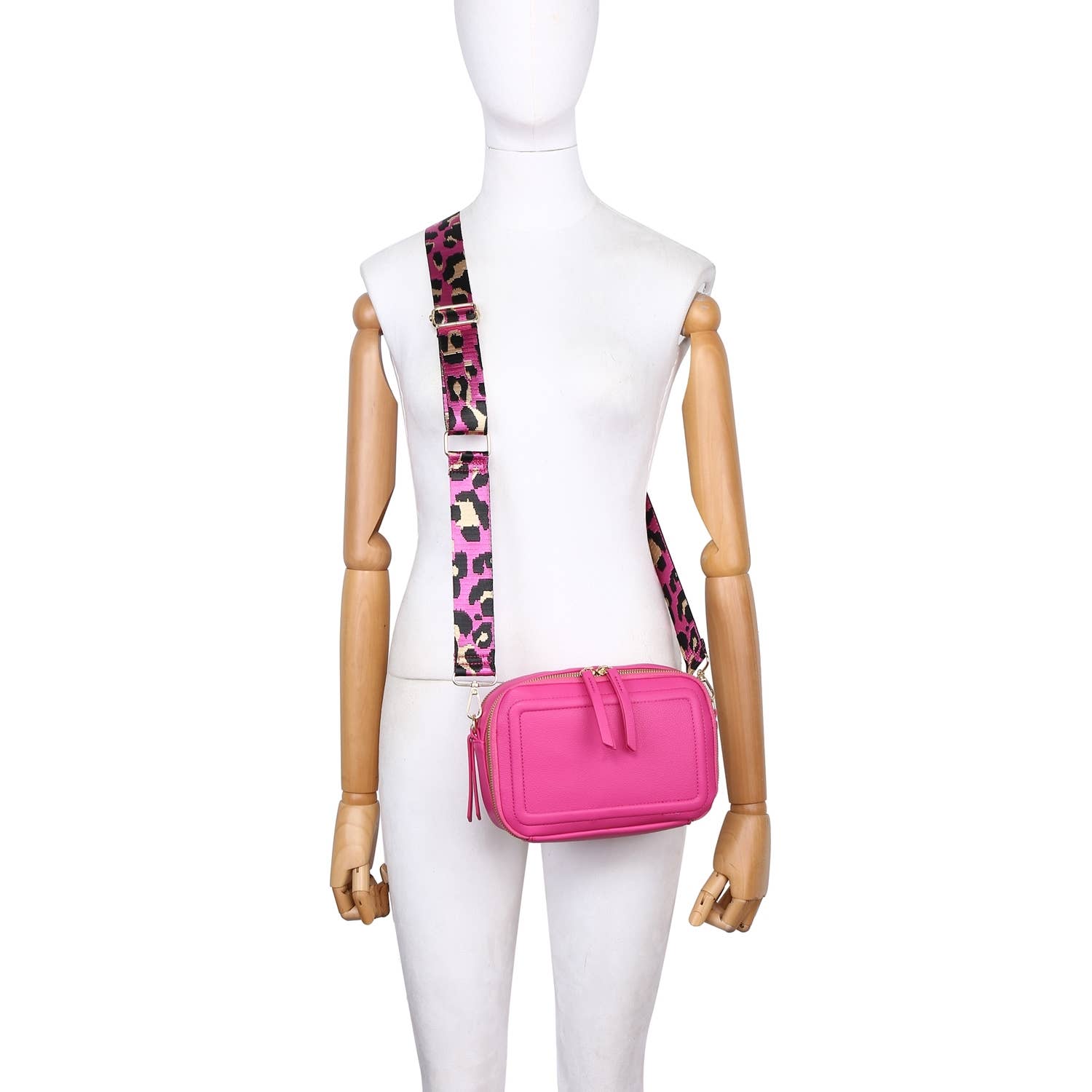Leather Double Compartment Crossbody Bag