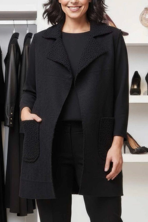 Suedette Boucle Gilet - Black