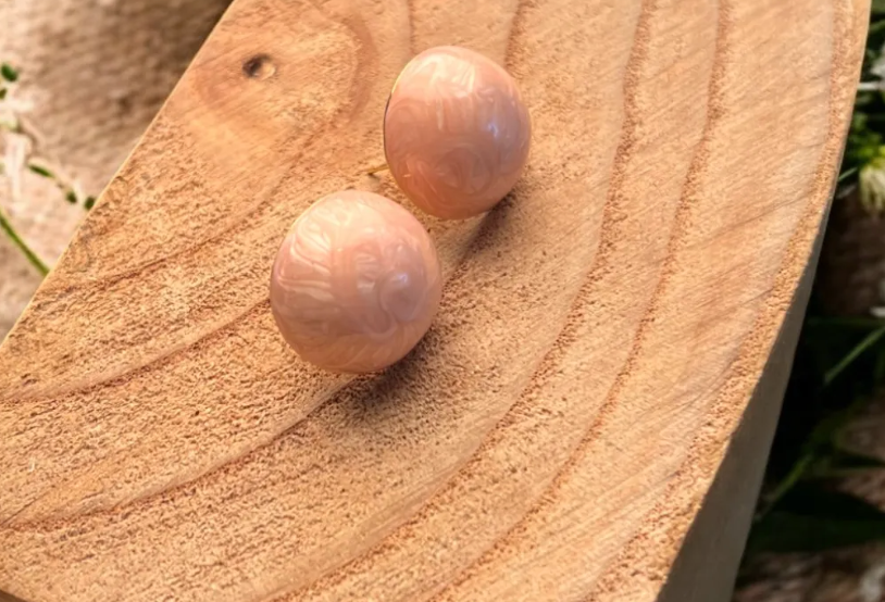 Swirl Studs - Pink - ER174P