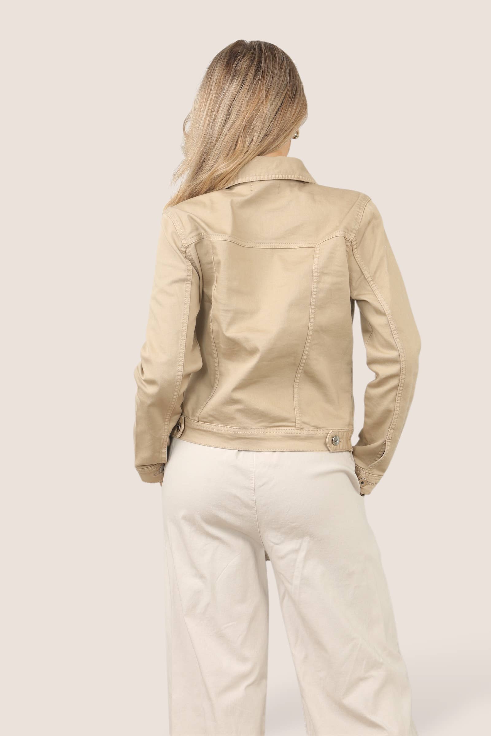 Light Mocha Brown Denim Cotton Stretch Jacket