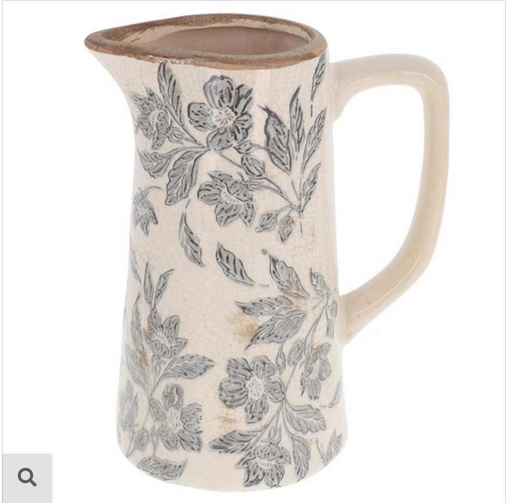 Grey Floral Jug