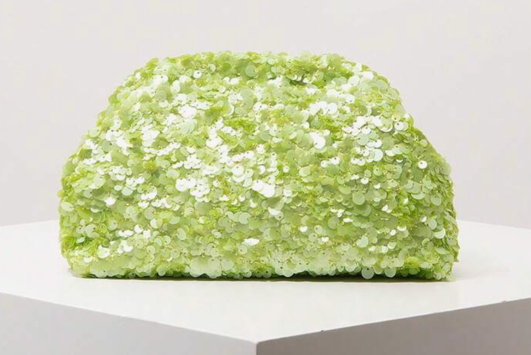 Sequin Clutch Bag - Apple Green