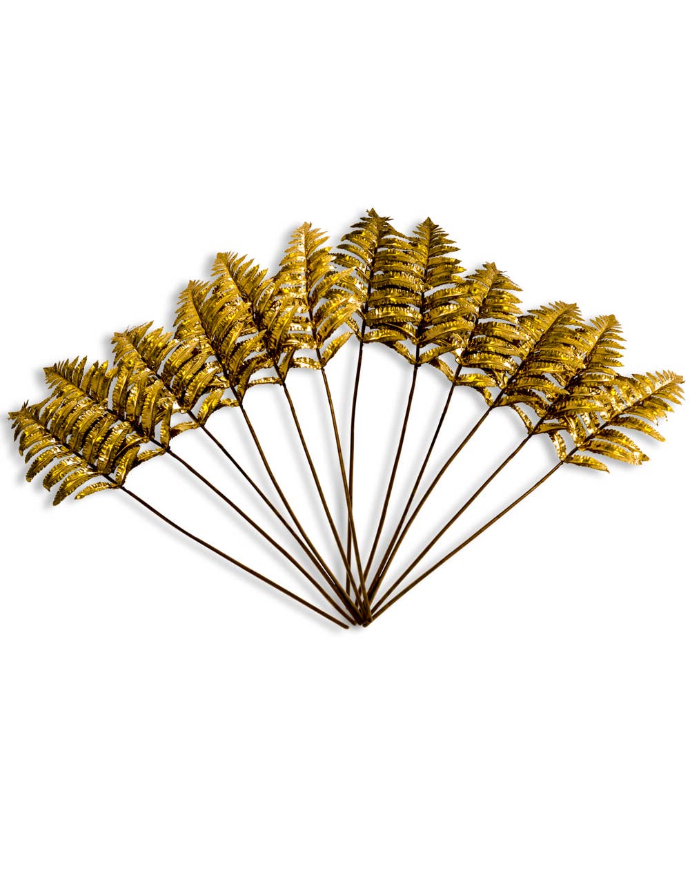 1 Metallic Gold Large Single Fern Leaf