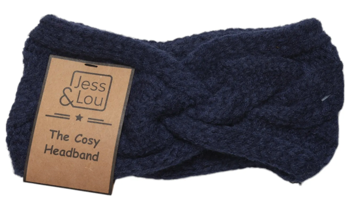 Cable Knit Headband - NAVY