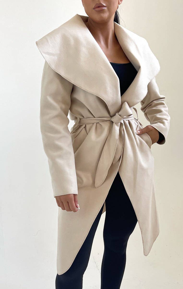 Waterfall Duster Belted Long Coat