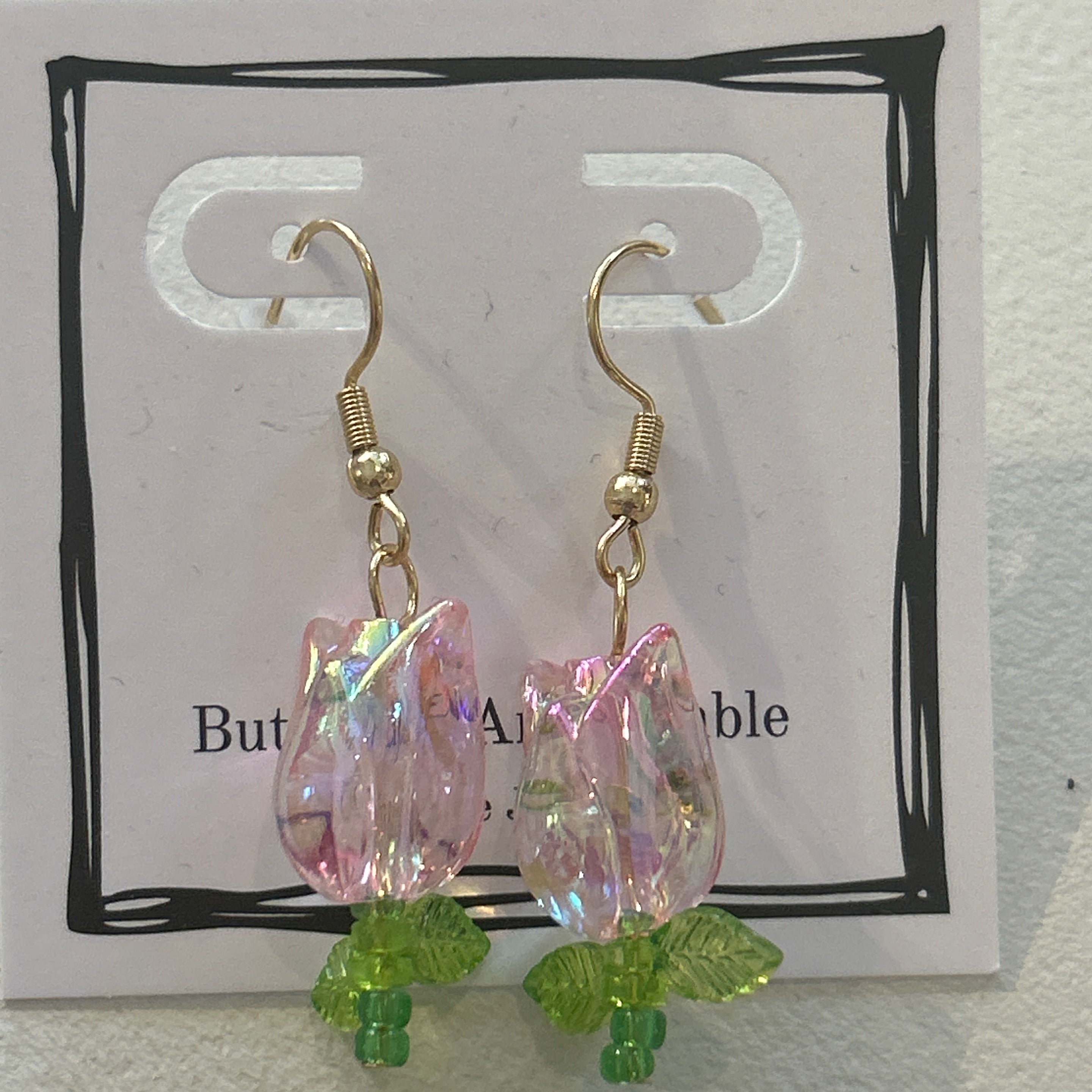 Gold Hook Pink Flower